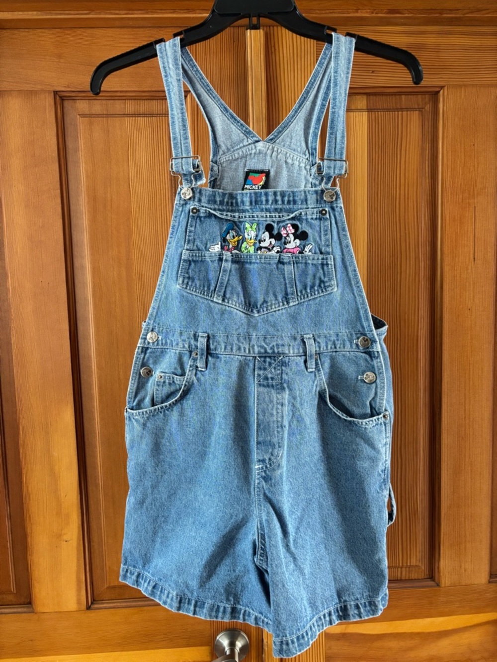 Womens Disney Light Blue Denim Mickey & Friends Short Overalls Shortalls medium
